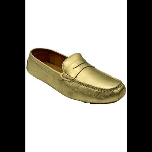 Flag LTD. Men's Morgan Leather Penny Loafer Moccasins Champagne - Medium